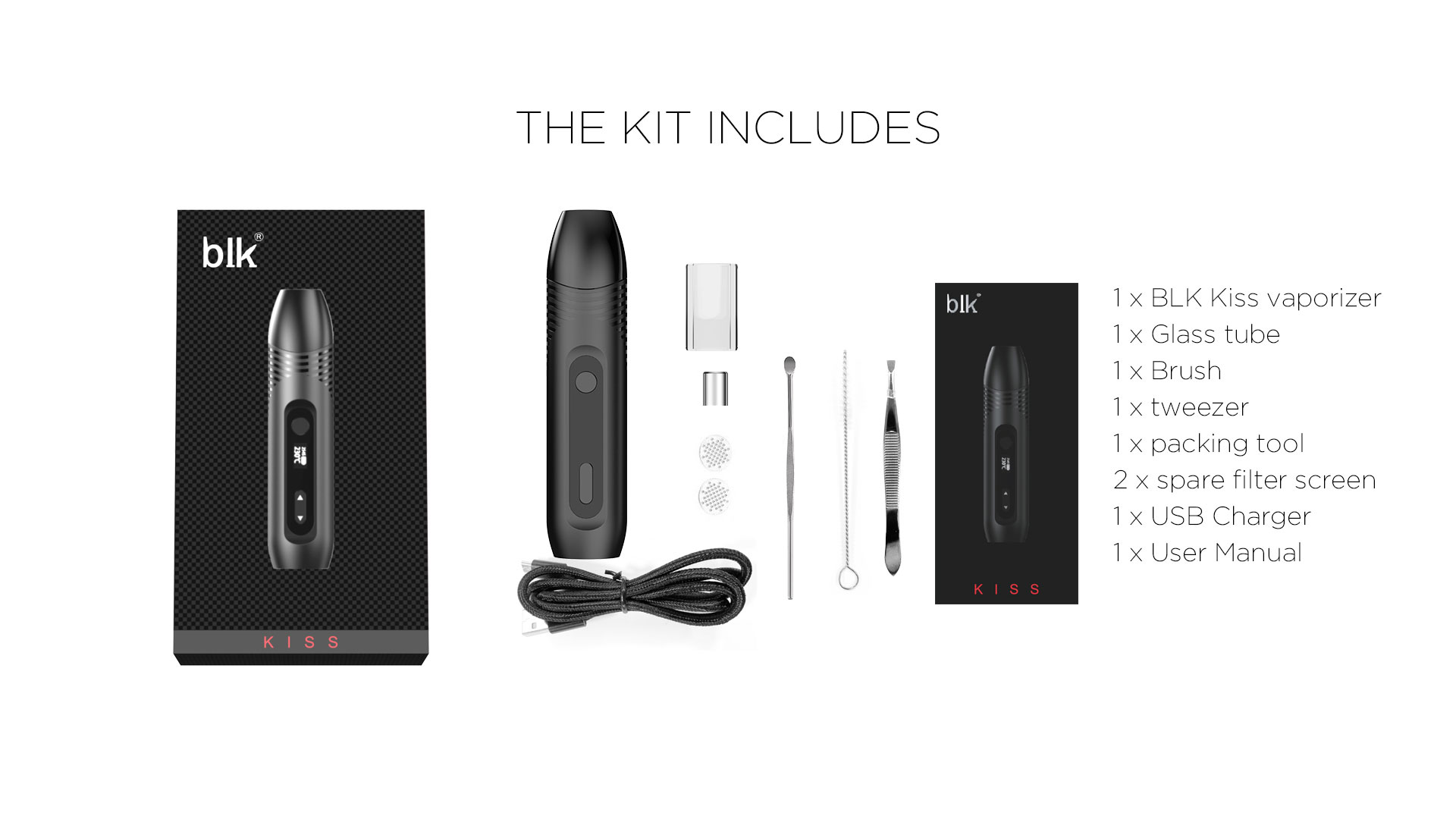 Kiss|BLK Vape,Dry Herb Vaporizer,Kingtons Tech Co,.LTD